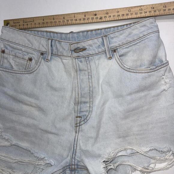 GRLFRND White Helena Shorts Size 26 Distressed Button Fly Super Short n’ Sweet - Picture 6 of 14
